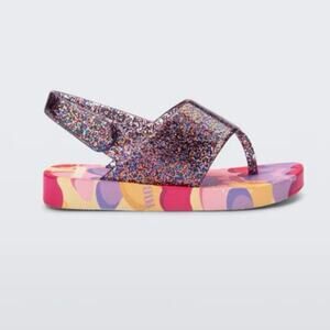 Mini Melissa “Shiny” sparkly jelly sandals, Velcro closure size 9 toddler